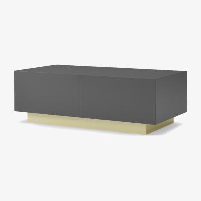 Made.com Elsdon Storage Coffee Table, Charcoal Grey & Brass