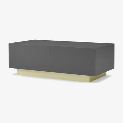 Made.com Elsdon Storage Coffee Table, Charcoal Grey & Brass