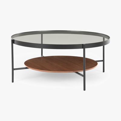 Made.com Kameko Coffee Table, Walnut and Glass