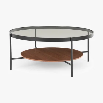 Made.com Kameko Coffee Table, Walnut and Glass