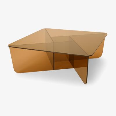 Made.com Oki Square Coffee Table, Caramel Glass