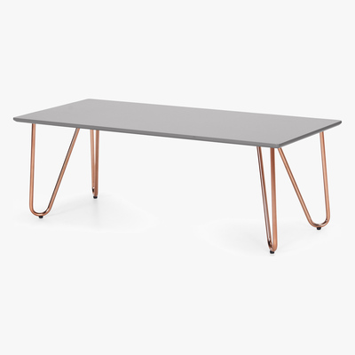 Made.com Eibar Rectangular Coffee Table, Grey and Copper