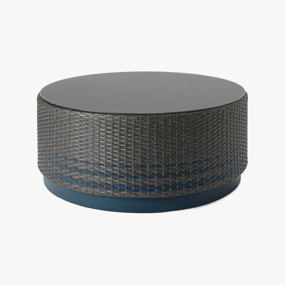 Made.com Bulao Garden Coffee Table, Rattan and Blue