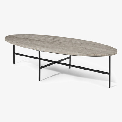 Made.com Tiziana Large Oval Coffee Table, Caramel Marble