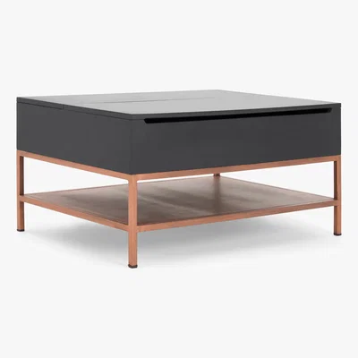 Made.com Lomond Lift Top Coffee Table with Storage, Grey and Copper