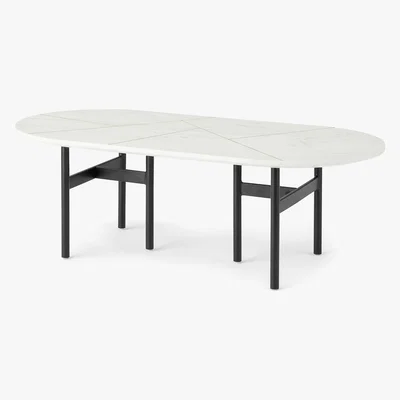 Made.com Tanaro Coffee Table, White Marble and Brass