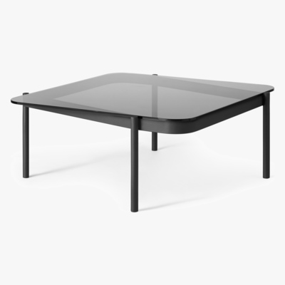 Made.com Chotto Coffee Table, Black & Smoked Glass