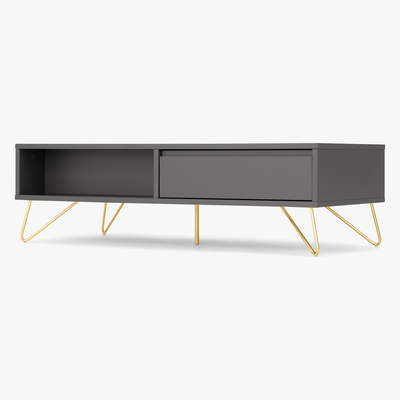 Made.com Elona Coffee Table, Charcoal and Brass