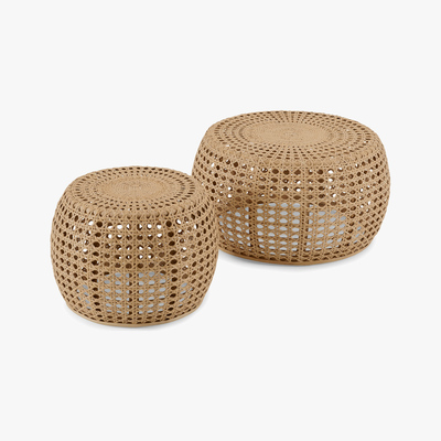 Made.com Omaha Nesting Coffee Tables, Natural Rattan
