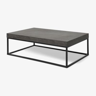 Made.com Odom Coffee Table, Concrete Effect & Black Steel