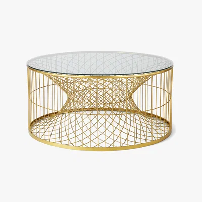 Made.com Alaska Wire Coffee Table, Brass & Glass