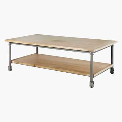 Maisons du Monde Wood and metal coffee table on castors W 135cm Archibald