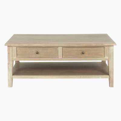 Maisons du Monde Paulownia wood coffee table in grey W 110cm Cavaillon