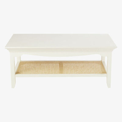 Maisons du Monde Canework coffee table in off-white with 2 levels