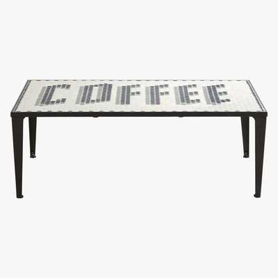 Maisons du Monde Black and White Ceramic and Metal Coffee Table Coffee