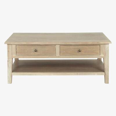 Maisons du Monde Grey Paulownia Wood Coffee Table