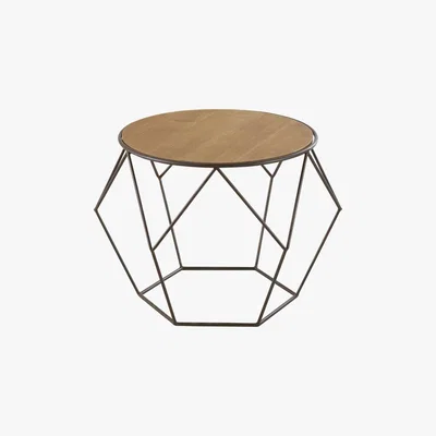 Maisons du Monde Black Metal and Fir Coffee Table Prism