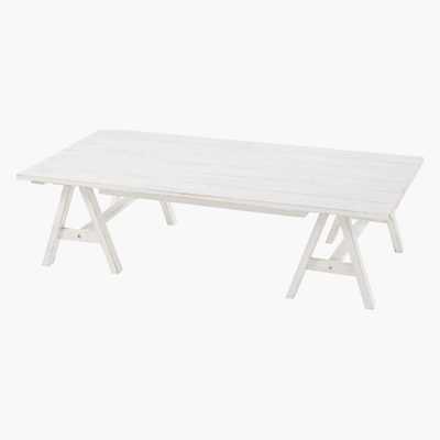 Maisons du Monde White Solid Acacia Garden Coffee Table Lisboa