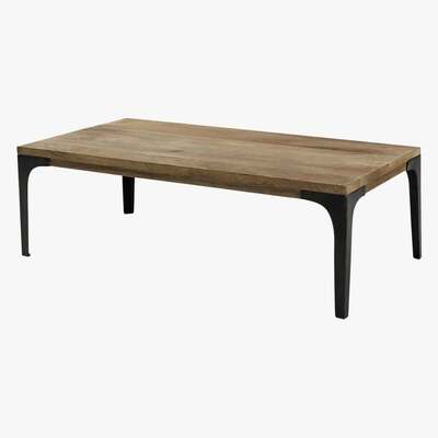 Maisons du Monde Pale Mango Wood and Metal Coffee Table