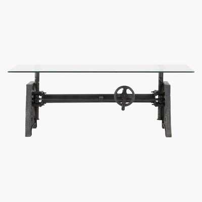 Maisons du Monde Glass and metal industrial coffee table W 135cm Garibaldi