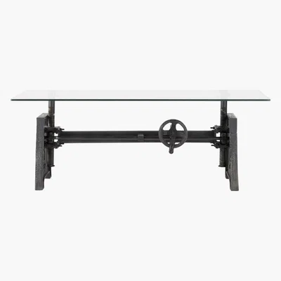 Maisons du Monde Glass and metal industrial coffee table W 135cm Garibaldi