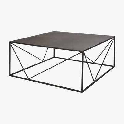 Maisons du Monde Square Black Metal Coffee Table Edwin