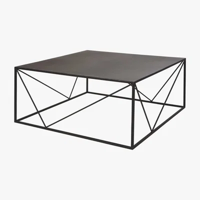 Maisons du Monde Square Black Metal Coffee Table Edwin