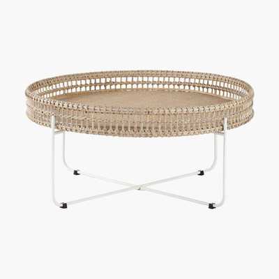 Maisons du Monde Round Woven Rattan and Metal Coffee Table Panglao