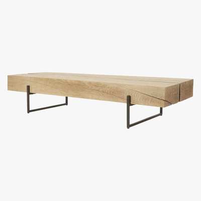 Maisons du Monde Black Metal and Solid Oak Coffee Table Magnus