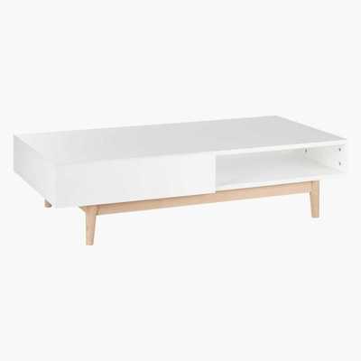 Maisons du Monde White 2-Drawer Scandinavian-Style Coffee Table Artic