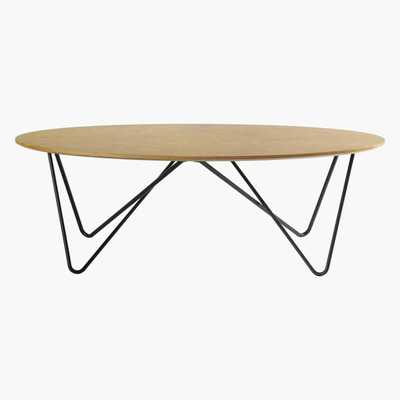 Maisons du Monde Oval Coffee Table with Black Metal Legs Mindelo
