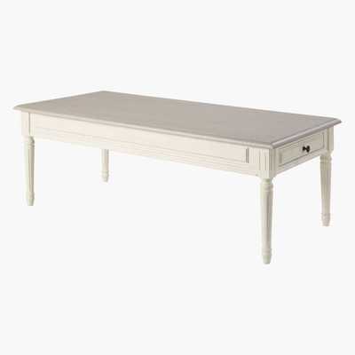 Maisons du Monde Ivory and Taupe 2-Drawer Coffee Table Camilla