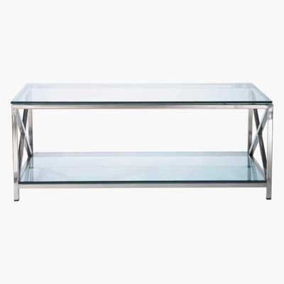 Maisons du Monde Glass and metal coffee table W 110cm Helsinki