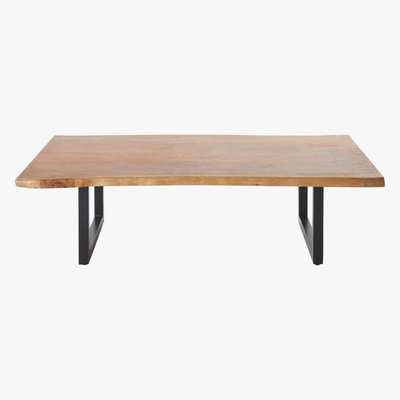 Maisons du Monde Black Metal and Acacia Coffee Table Palissandre