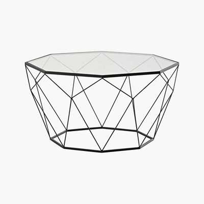 Maisons du Monde Black metal and tempered glass coffee table Blossom