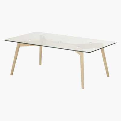 Maisons du Monde Glass and Oak Coffee Table Mirage