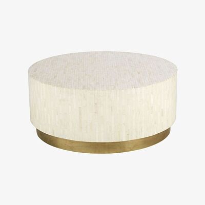 Maisons du Monde Round coffee table in white and gold