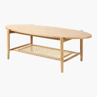 Maisons du Monde Woven Rope Oval Coffee Table with Two Surfaces Juno