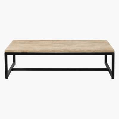 Maisons du Monde Solid Fir and Metal Industrial Coffee Table Long Island