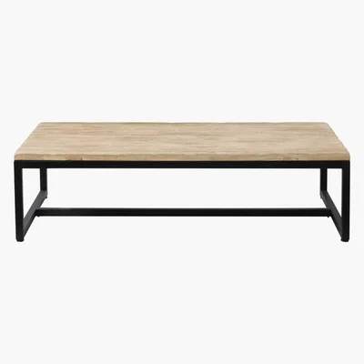 Maisons du Monde Solid Fir and Metal Industrial Coffee Table Long Island