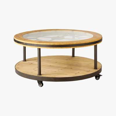 Maisons du Monde Round Clock Coffee Table Burton