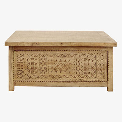 Maisons du Monde Carved coffee table with storage in solid mango wood