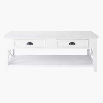 Maisons du Monde Wooden coffee table, white W 120cm Newport