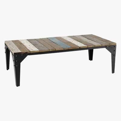 Maisons du Monde Mango wood and metal coffee table W 130cm Sailor