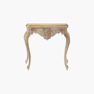 Maisons du Monde Whitewashed mango wood console table in distressed finish W 86cm Neuilly