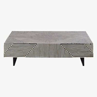 Maisons du Monde Coffee Table with Black and White Graphic Print Kalei