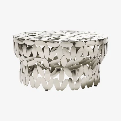 Made in Design Foliae Coffee table - / Nickel - H 31 cm by Opinion Ciatti Silver/Metal