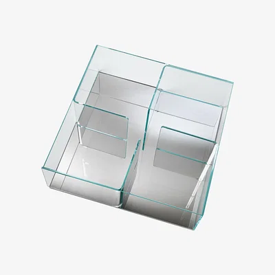 Made in Design Quadra Coffee table by FIAM Transparent/Mirror