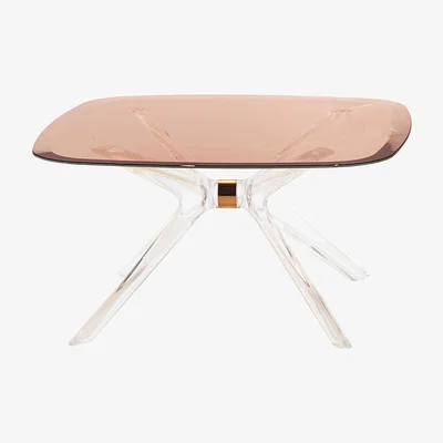 Made in Design Blast Coffee table - / Glass - 80 x 80 cm by Kartell Pink/Transparent