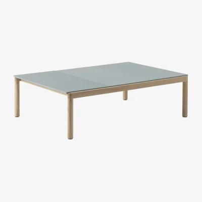 Made in Design Couple Coffee table ceramic blue / 84.5 x 120 x H 35 cm - Reversible stoneware tabletop - Muuto